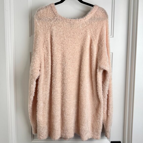 Torrid Soft Blush Pink Fluffy Knit Sweater Women's Plus Size 3 - Picture 2 of 3